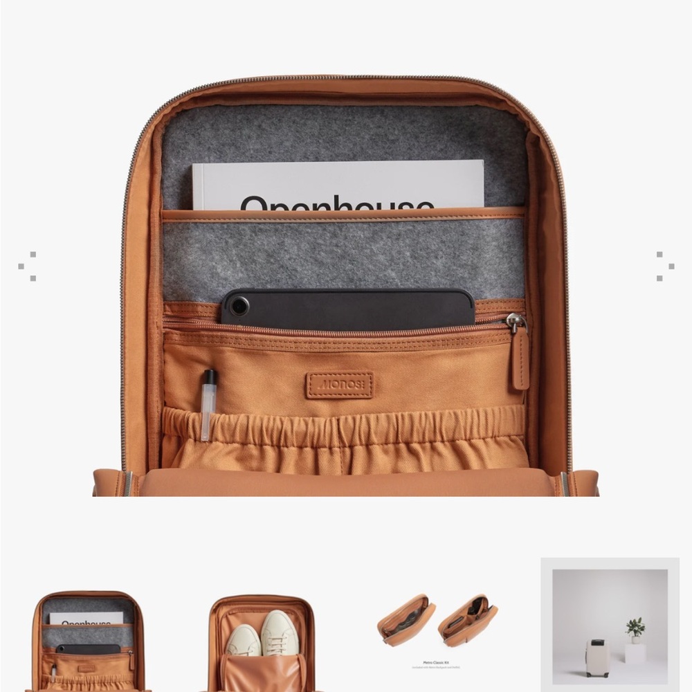 Monos Metro Brown Leather Backpack - Picture 9 of 9